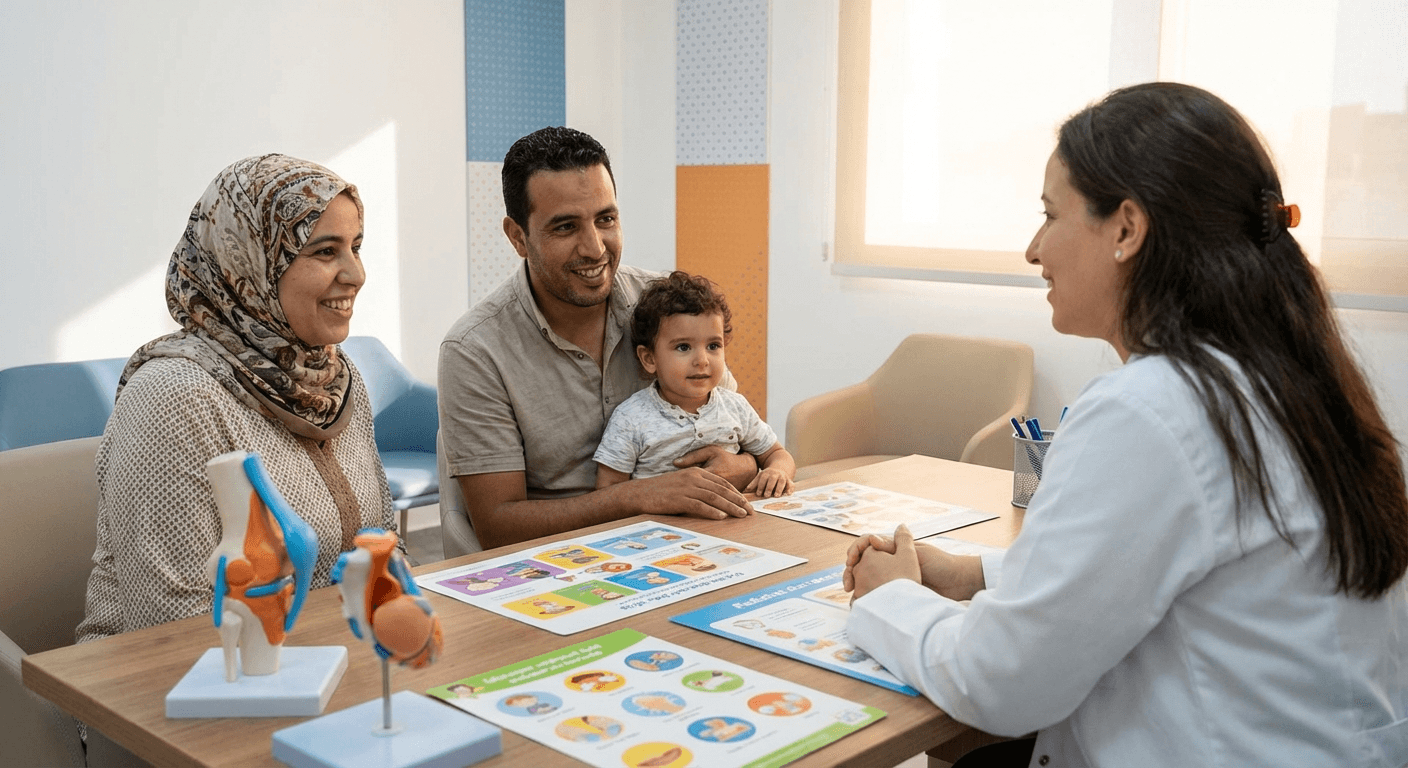 Consultation pediatrique avec accompagnement familial