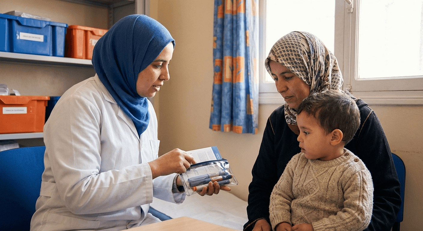 Medecin accompagnant une mere et son enfant dans le programme CDiC